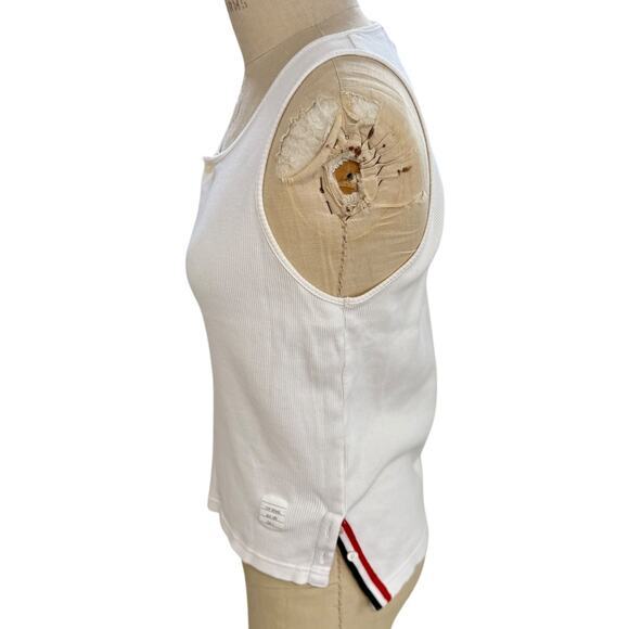 Thom Browne White Rib Tank Womens Size 0 / Small Made in Japan - Picture 6 of 8